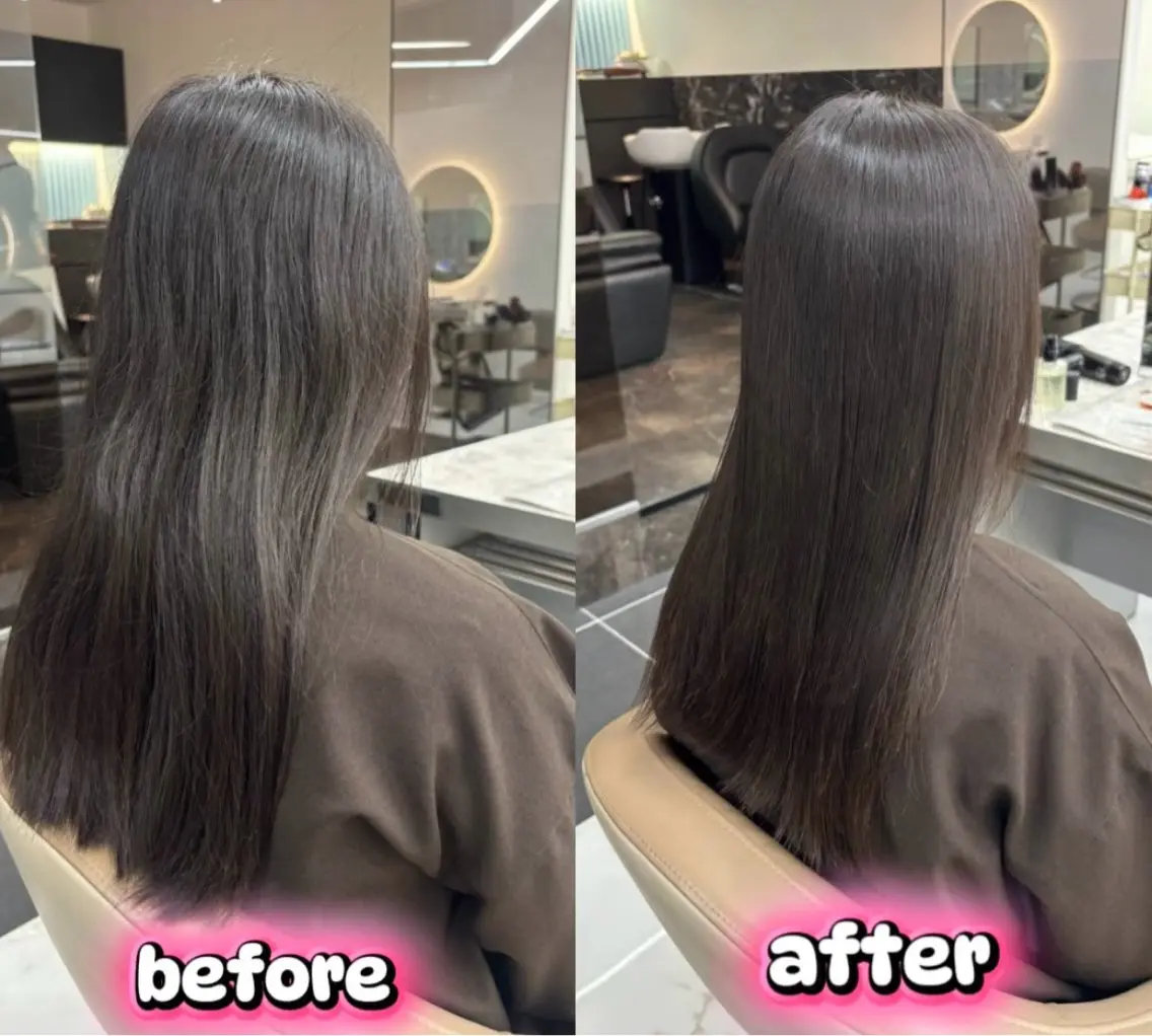 ロング 縮毛矯正 縮毛矯正 しんさか れいとのヘアスタイル