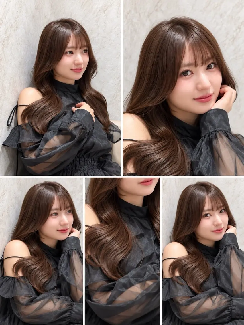 ロング カラー パーマ カット ヘアカラー 縮毛矯正 トリートメント 🦋韓国風レイヤー/ 艶髪矯正🦋凛太郎のヘアスタイル