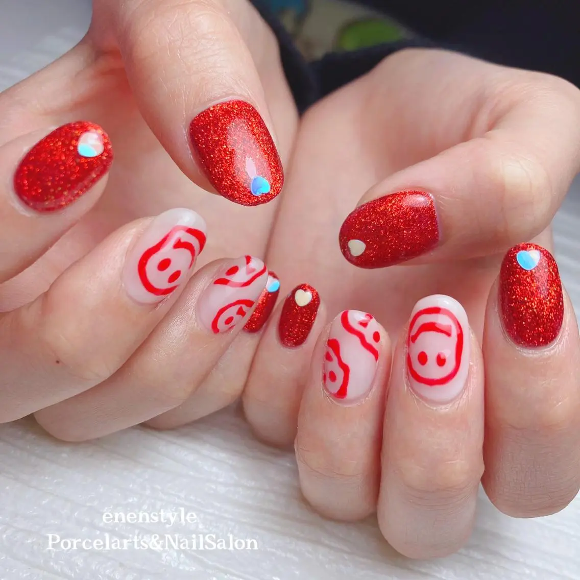 ミディアム ネイル 🐾enen style 🐾のネイルデザイン