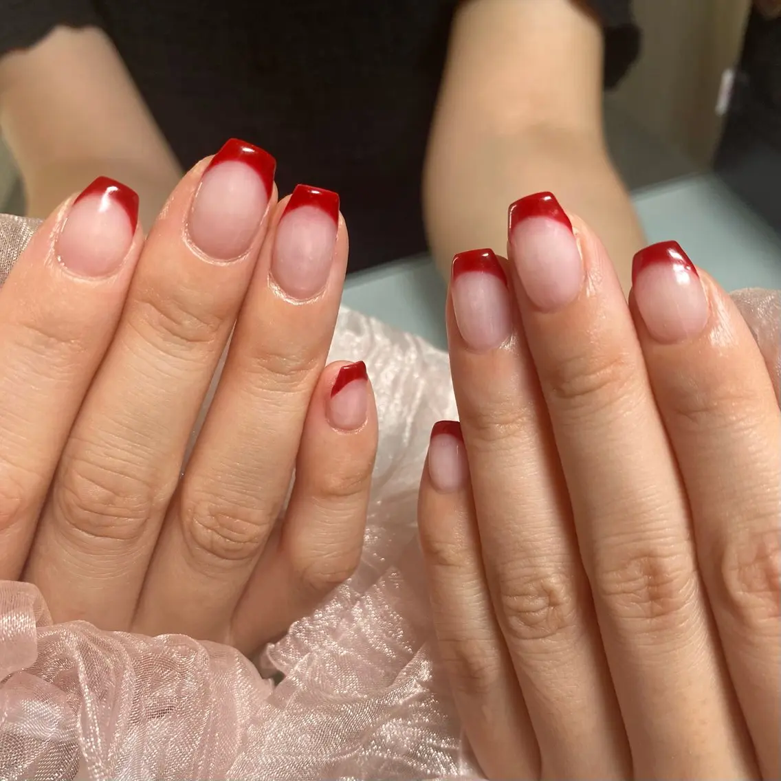 ネイル フレンチネイル ジェルネイル 韓国ネイル パラジェル シンプルネイル BelireMaa Nail&eyeのネイルデザイン