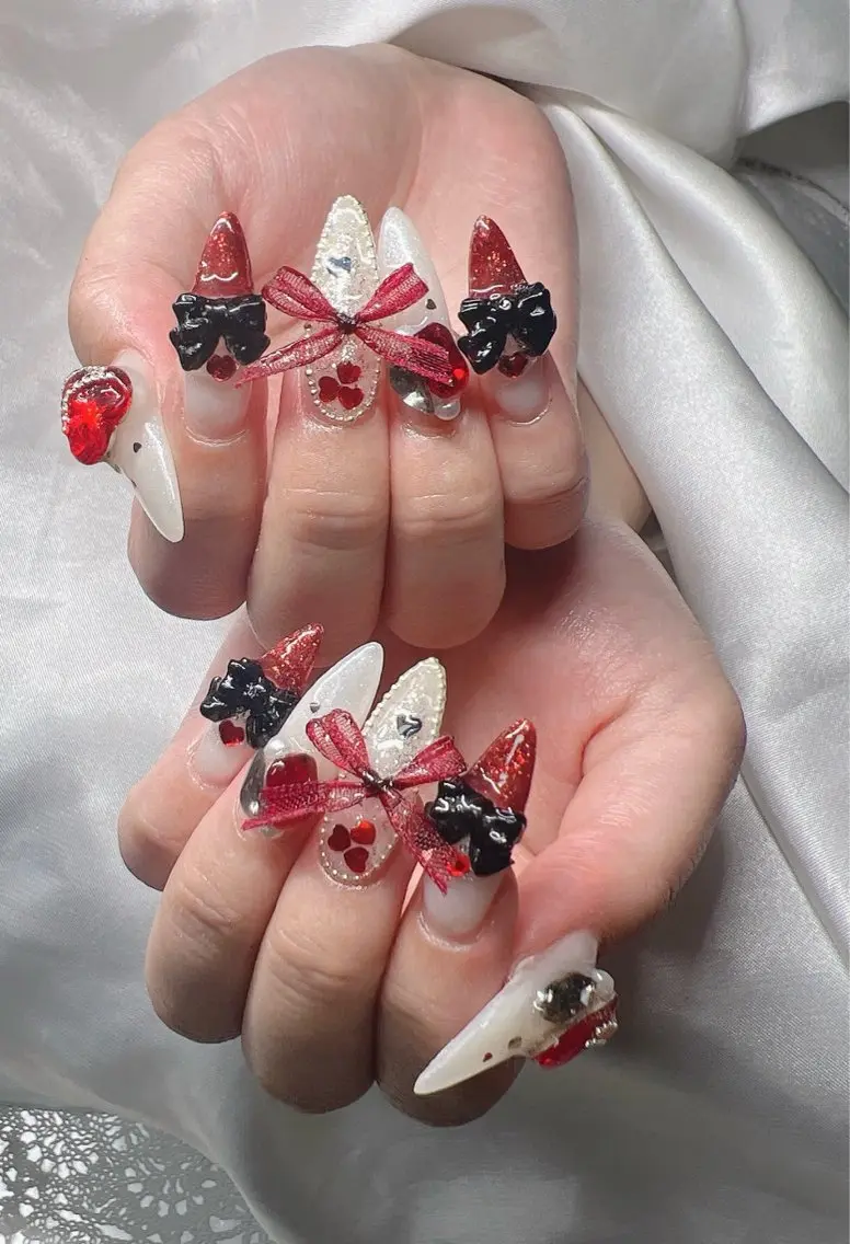 ネイル 長さ出し グラデーション 卒業式 キラキラネイル マグネットネイル ハンドネイル Lee Nailsのネイルデザイン