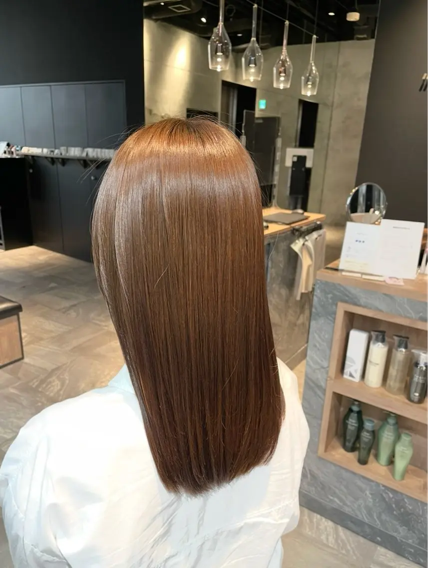 セミロング カラー パーマ 髪質改善/縮毛矯正/ 透明感🩵NANAのヘアスタイル