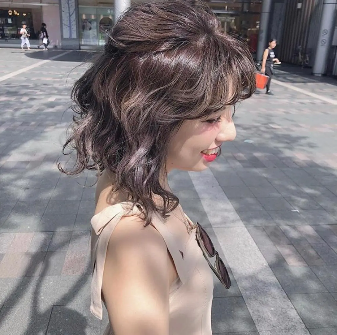 ミディアム カラー アディクシーカラー ラベンダーカラー Trip大名 AZUのヘアスタイル