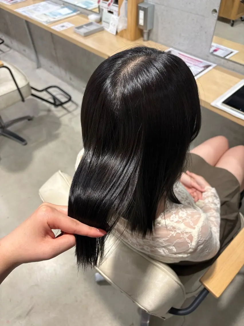 ミディアム ヘアカラー さくらこ/オリーブ カラー/カラーモデルのヘアスタイル