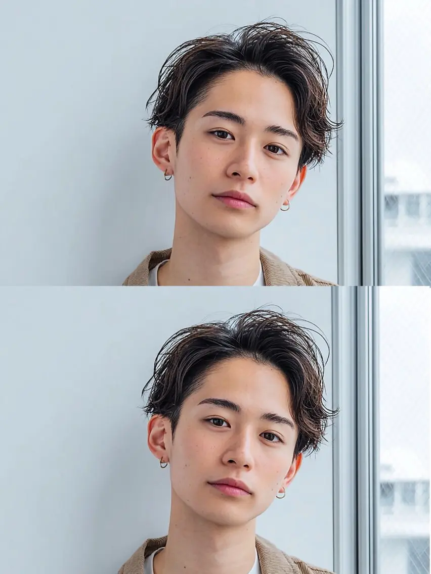 ショート カラー パーマ メンズ オールバック Men's特化 ✂️ 垢抜けパーマ/宮澤蓮のヘアスタイル