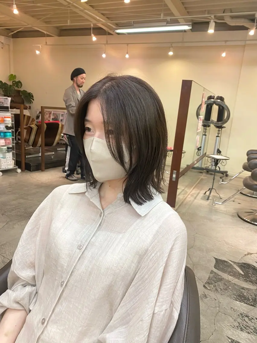 ミディアム カラー ボブレイヤー ボブ レイヤーカット ウチダ ユウヤのヘアスタイル