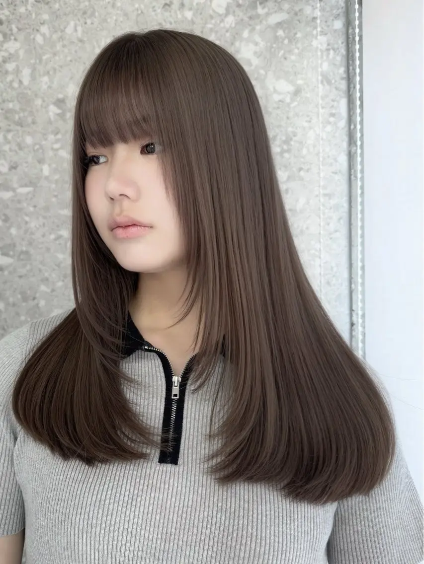 セミロング カラー ヘアカラー トリートメント 失敗しないハイトーン ミルクティーベージュのヘアスタイル