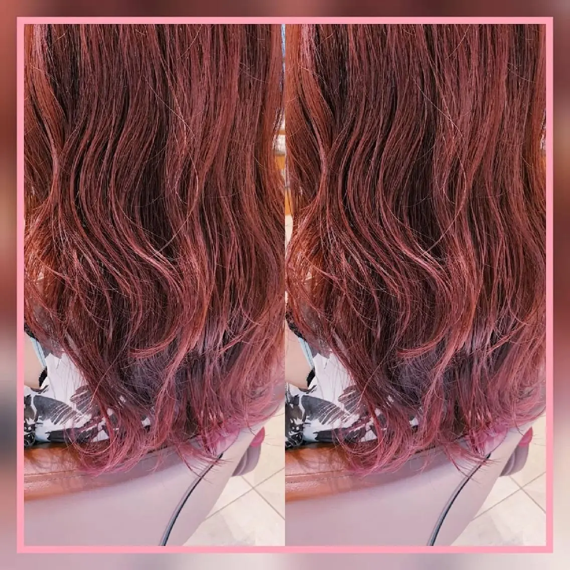 セミロング カラー ベージュカラー ブリーチ ボルドーカラー インナーカラー ラベンダーカラー 田中 孝征のヘアスタイル
