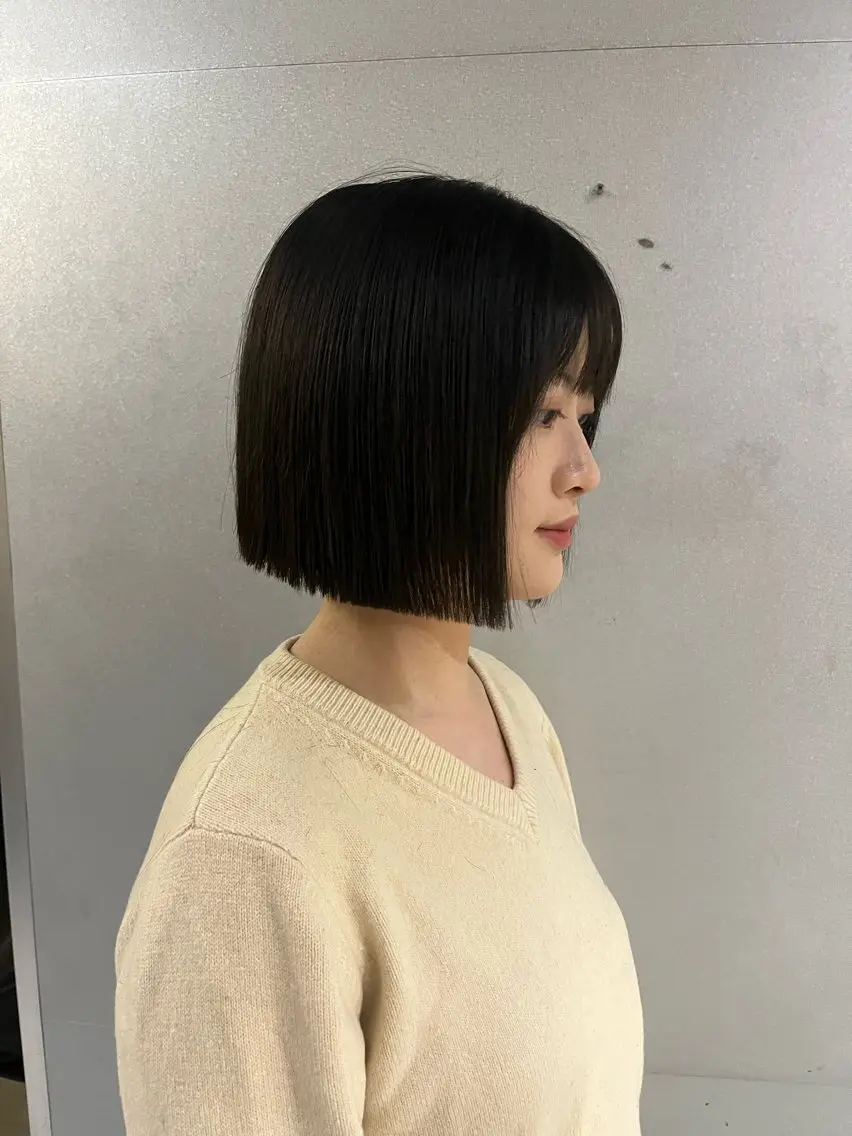 ショート 切りっぱなしボブ ボブ 小顔カット 韓国ボブ/ハッシュ カットKIRAのヘアスタイル
