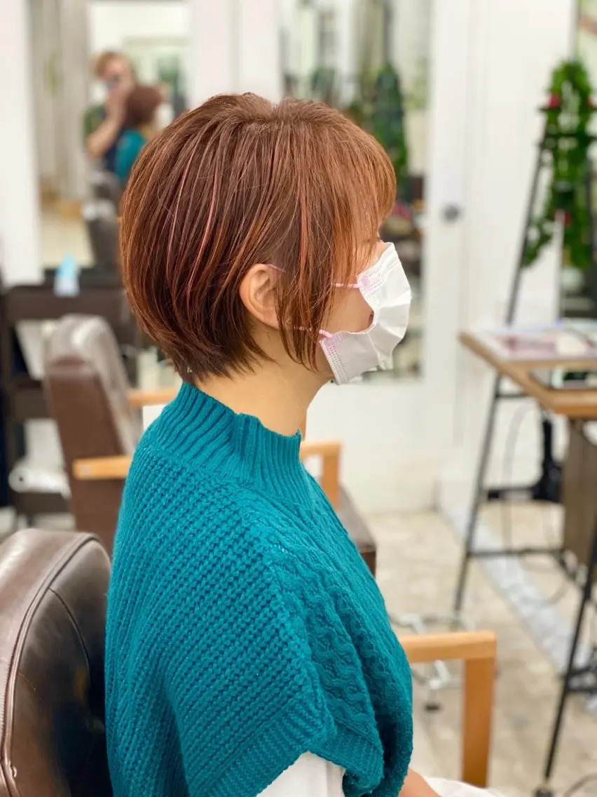 カット💇🏻‍♀️➕髪質改善暖色系ワンカラー（ロング料金別）【暖色系カラー/ボルドーカラー/オレンジブラウン】の写真