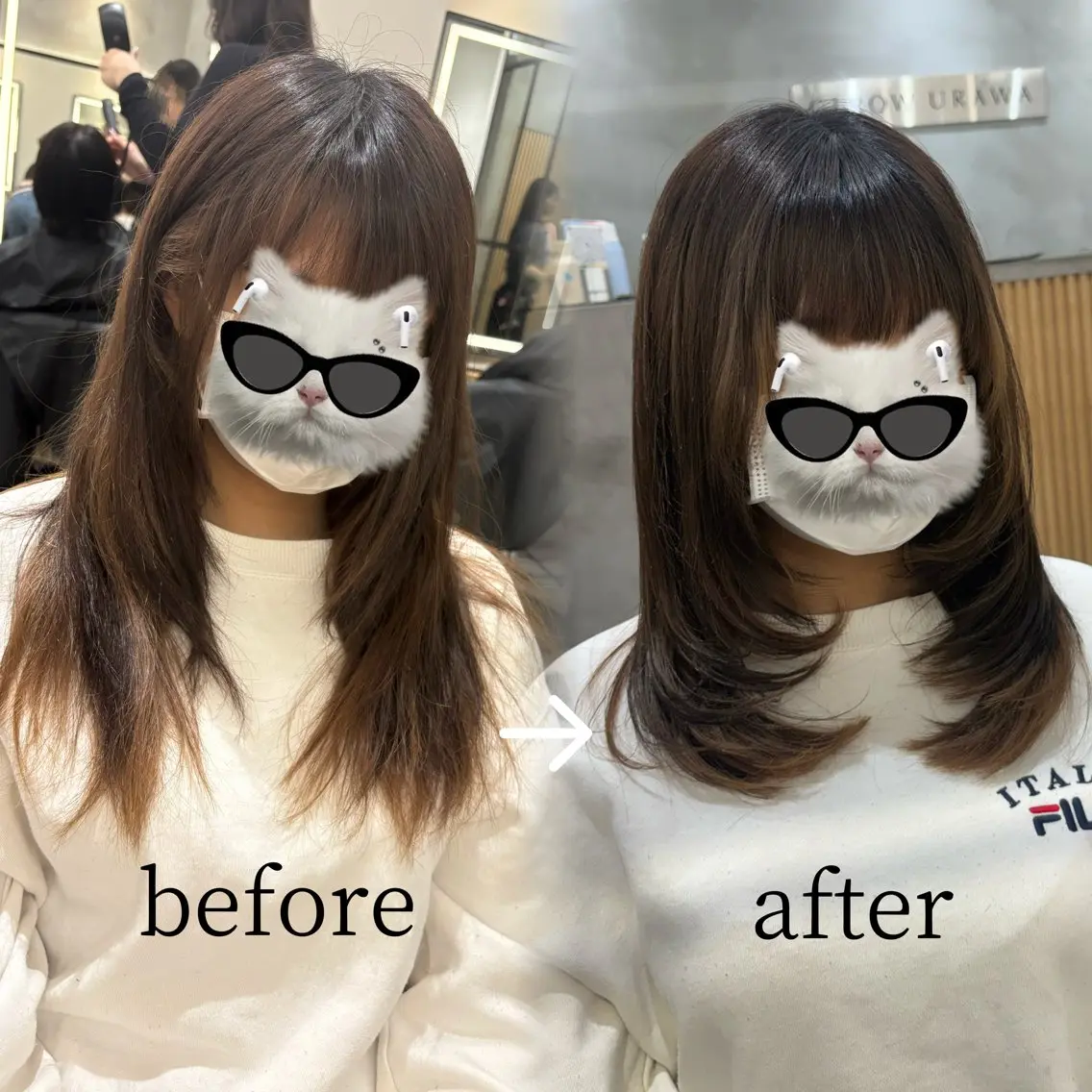 ミディアム カラー レイヤー🍀ボブ 浦和🍓YUIのヘアスタイル