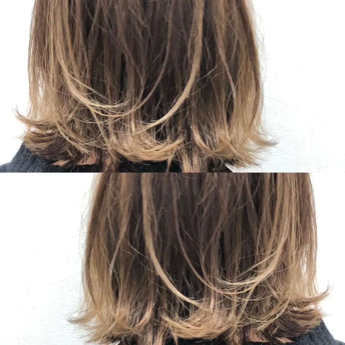 ミディアム レイヤーカット 岸 保奈美のヘアスタイル