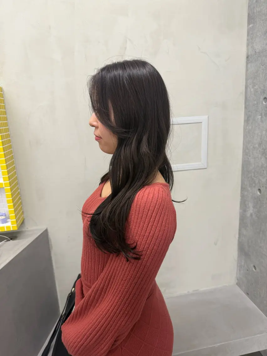 ロング カラー ロングレイヤー アッシュ ベージュカラー ブリーチ 透明感カラー カット ヘアカラー トリートメント 誰より丁寧なカット/ 小林輝/レイヤーのヘアスタイル