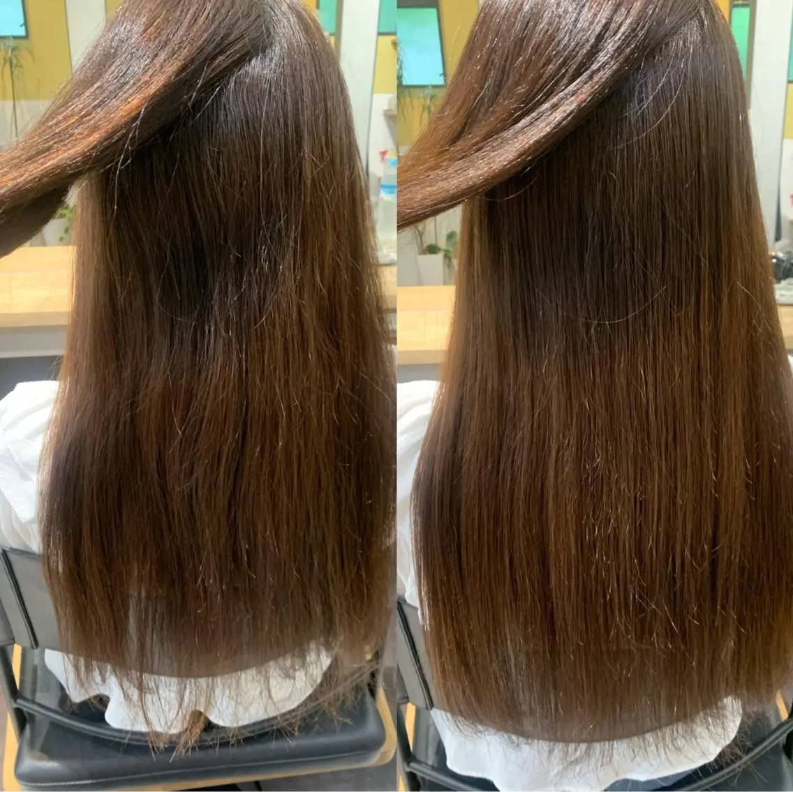 ロング パーマ カット 縮毛矯正 トリートメント hubhair レイヤー/透明感のヘアスタイル