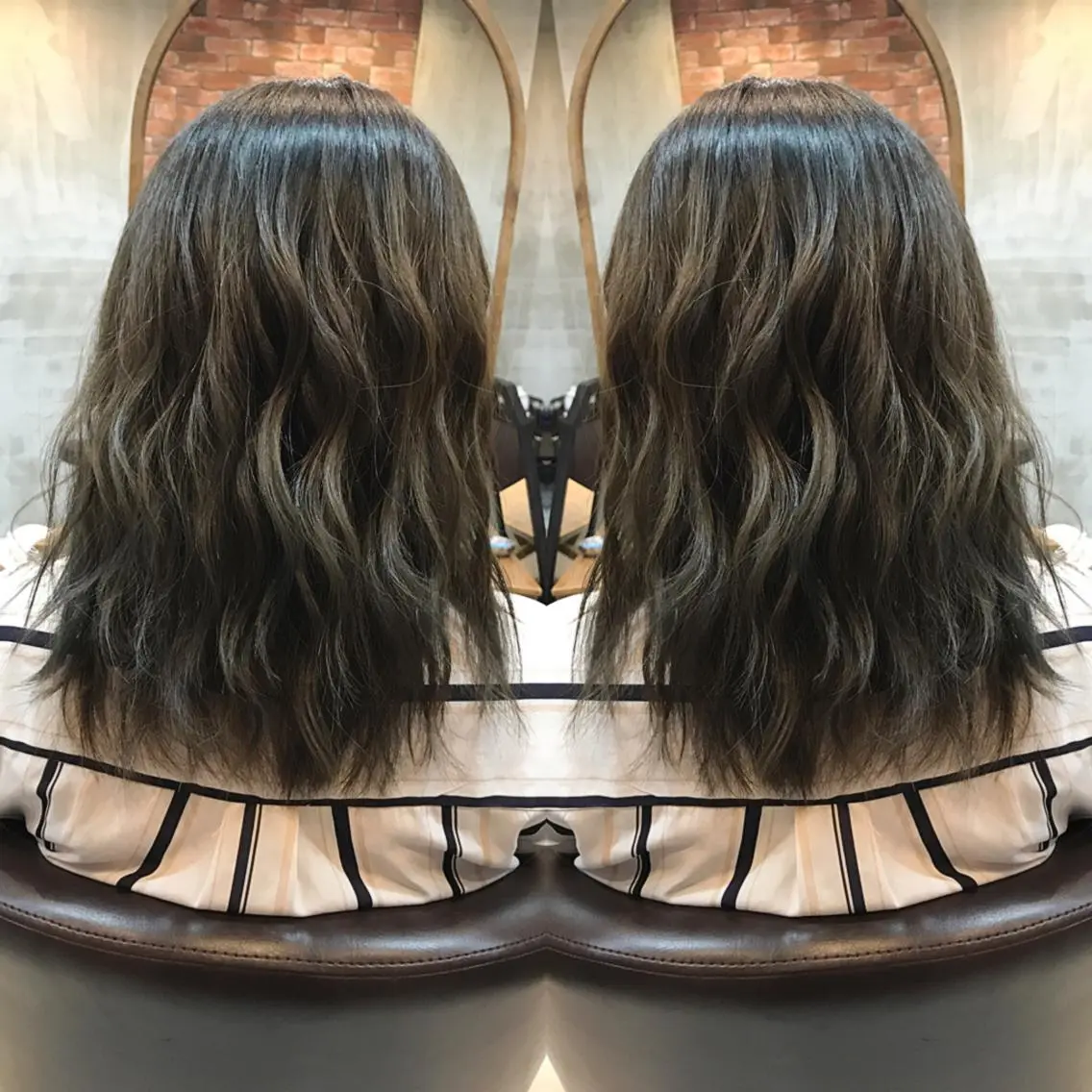 ミディアム カラー ヘアカラー 重政 和樹のヘアスタイル