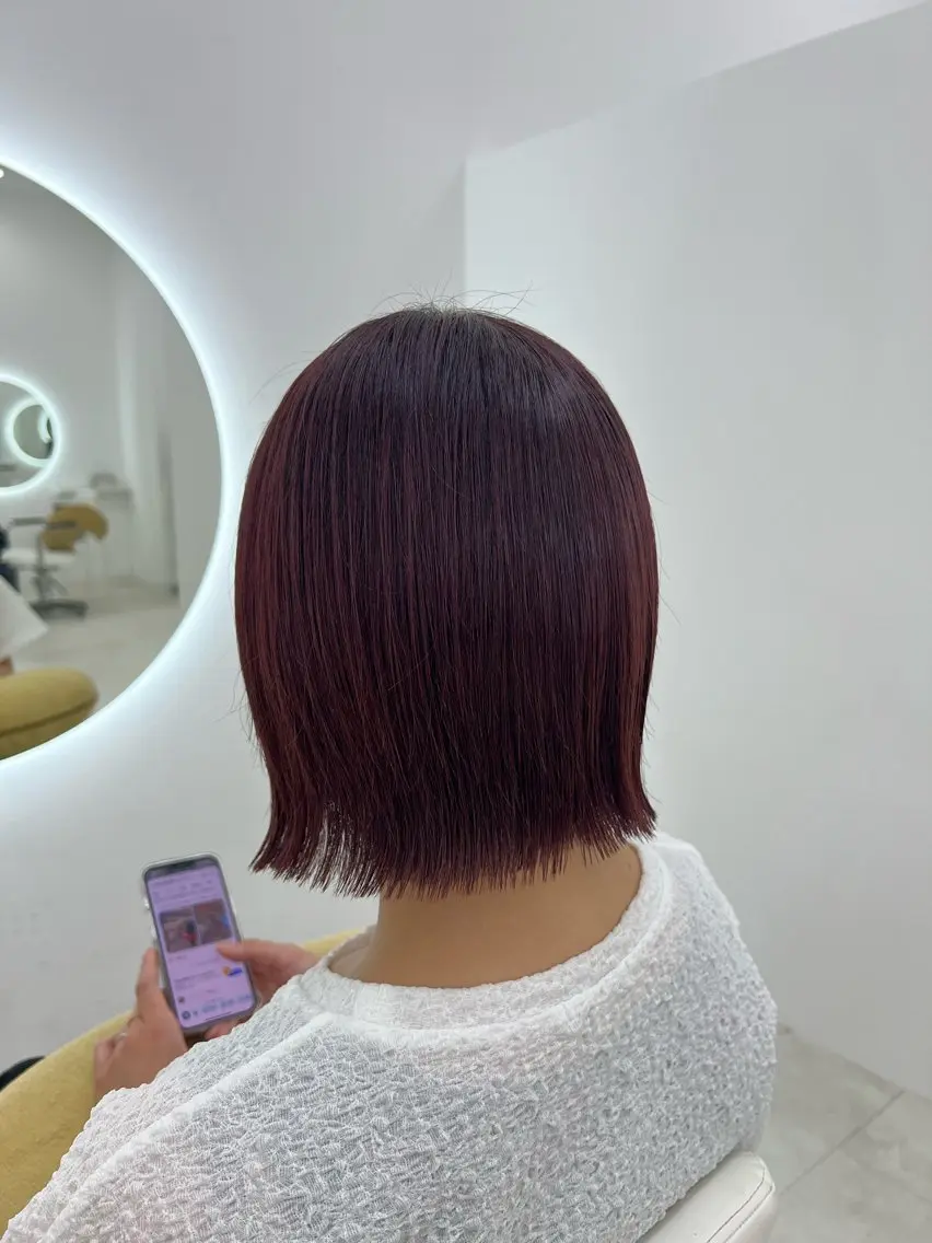 ミディアム カラー カット ヘアカラー トリートメント ✄﻿aini天王寺 ✄﻿ゆ乃のヘアスタイル
