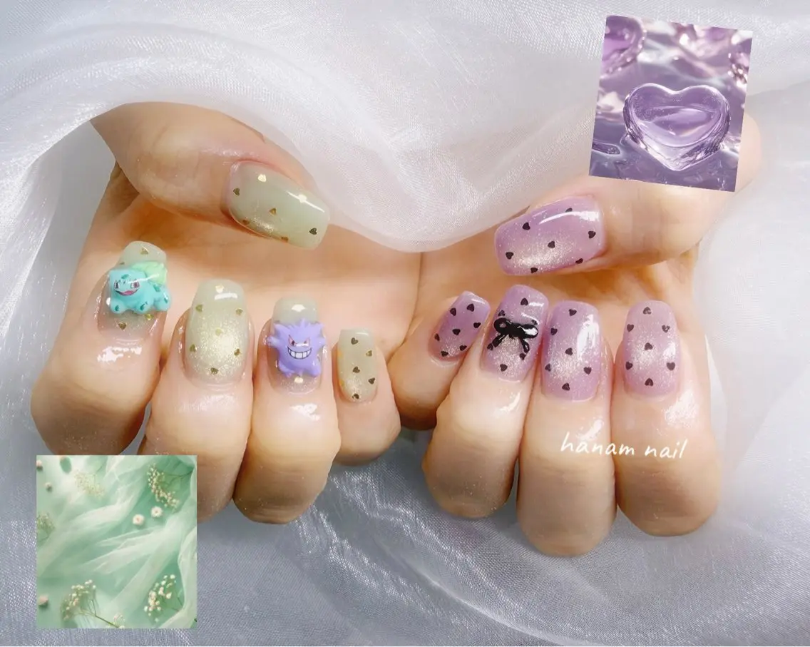 ネイル ハンドネイル hanam nail 🌿🩵ハナムネイルのネイルデザイン
