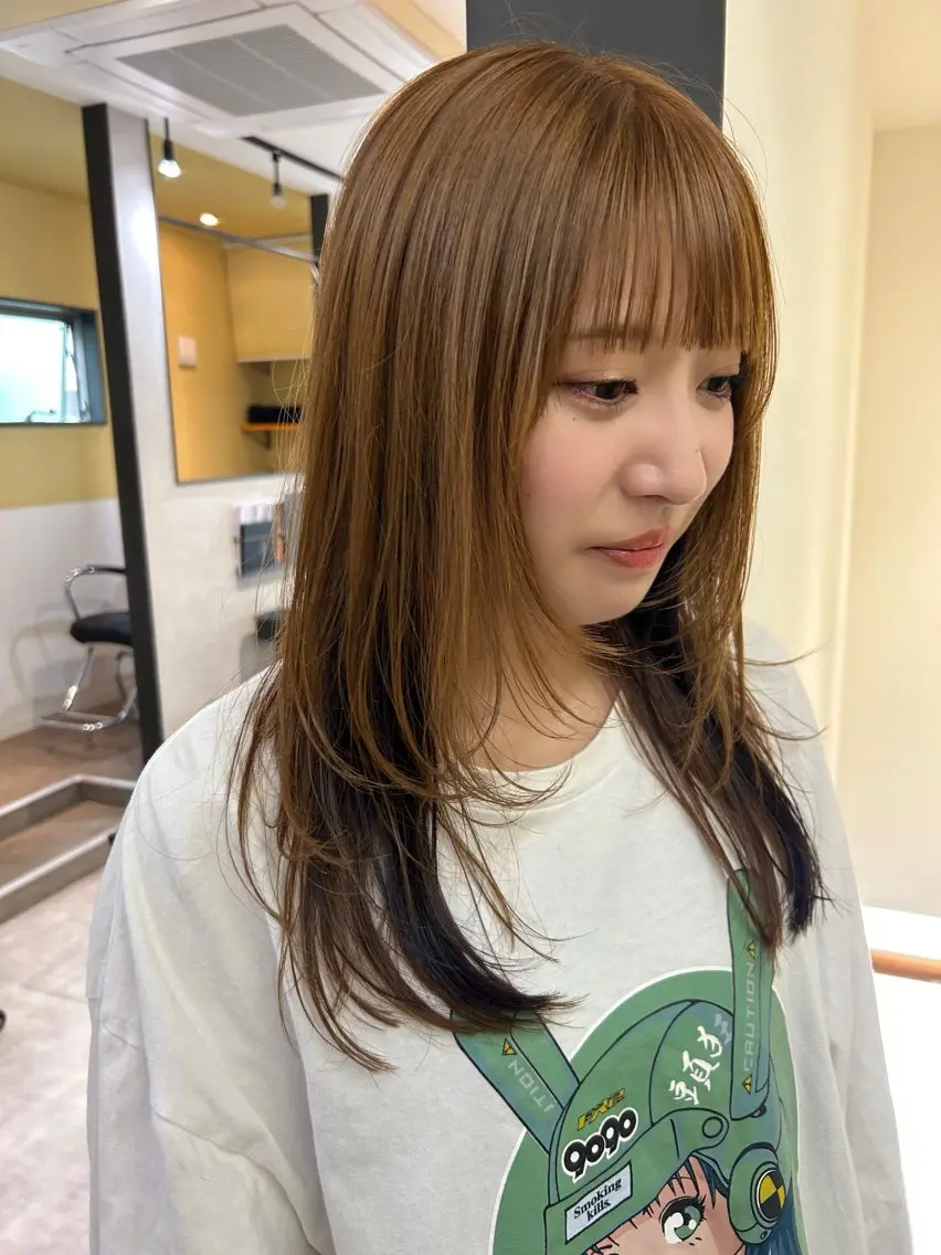 ロング カラー レイヤーカット ウルフカット ウルフレイヤー hubhair レイヤー/透明感のヘアスタイル