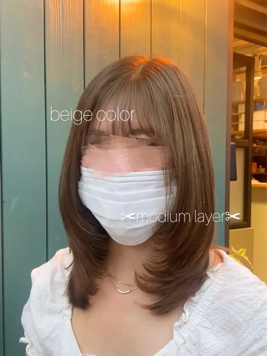 ミディアム ミディアムレイヤー レイヤーカット カット ヘアカラー トリートメント 🫧髪質改善 🌼きさき🌼のヘアスタイル