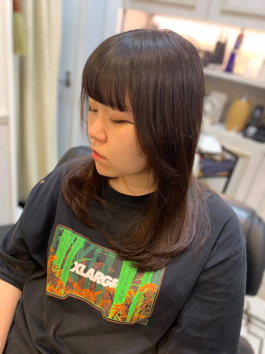 ロング カラー パーマ フリーランス理美容師 いさかのヘアスタイル