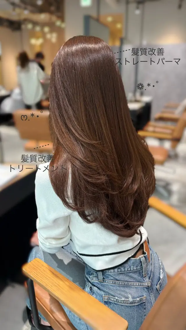 ✨【ダメージレス】巻ける縮毛矯正+透明感カラー✨の写真