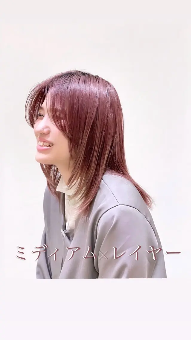 カラー ブリーチ 透明感カラー イルミナカラー ブリーチなしカラー NYNYイオン四條畷 村上 心のヘアスタイル