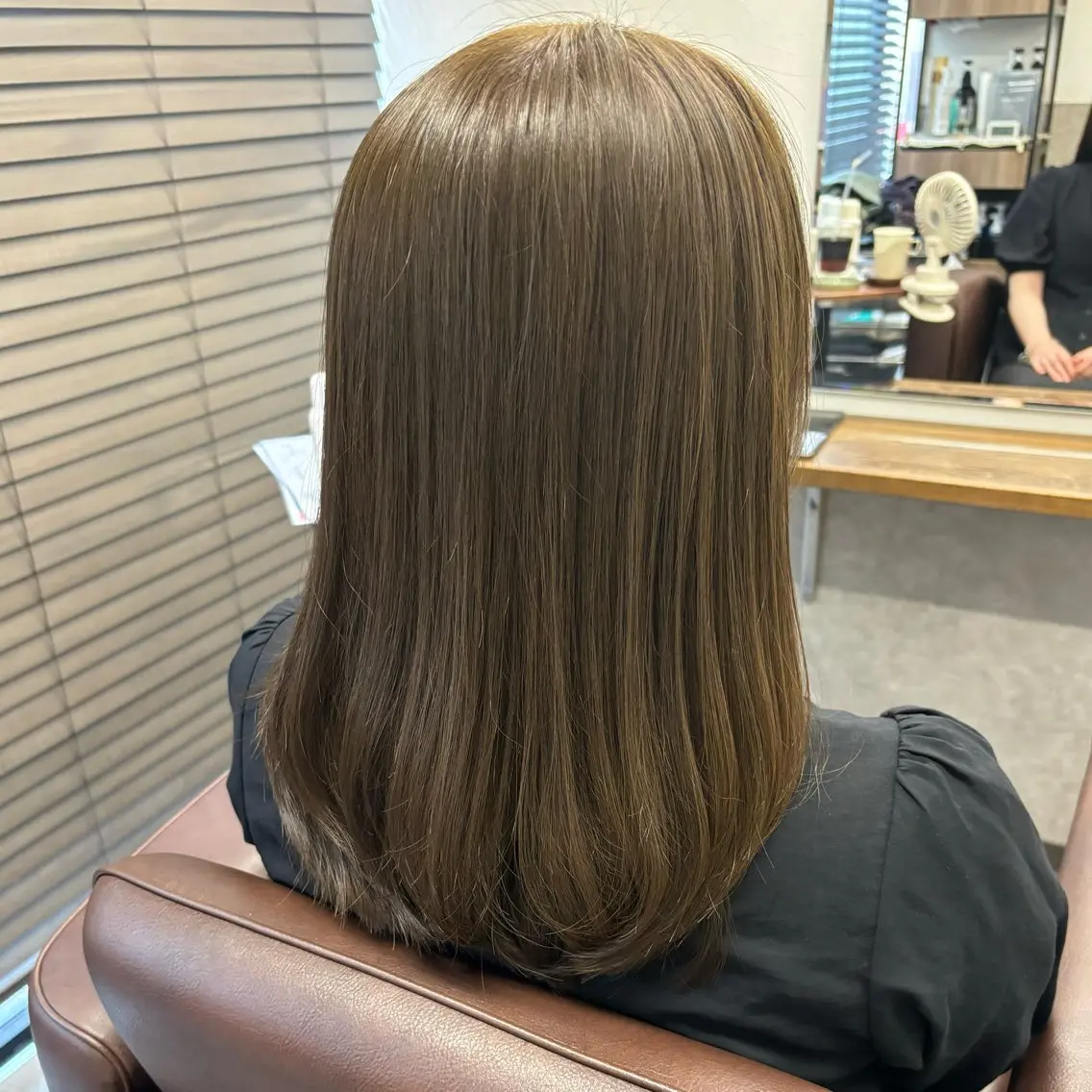 ミディアム カット ヘアカラー トリートメント 渡部 喜子のヘアスタイル
