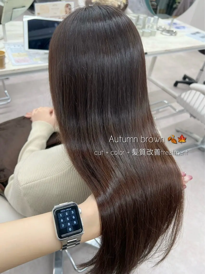ロング カラー ベージュカラー 透明感カラー ハイライトカラー ハイライト カット ヘアカラー トリートメント 美髪矯正/シークレッ トハイライト🤍りさのヘアスタイル