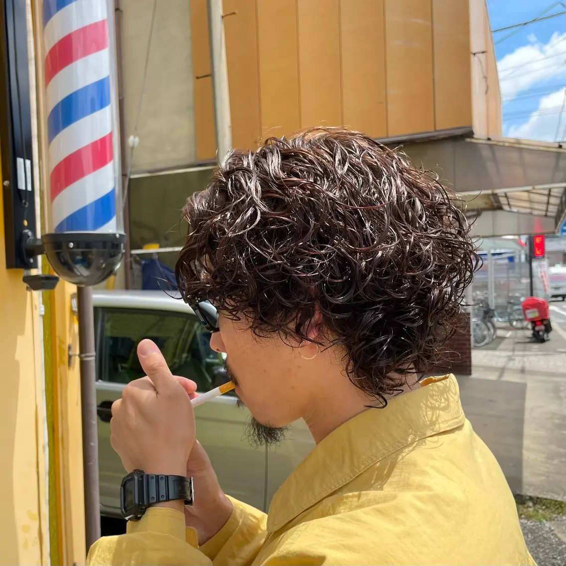 ショート パーマ メンズ カット パーマ 本橋 琴実のヘアスタイル