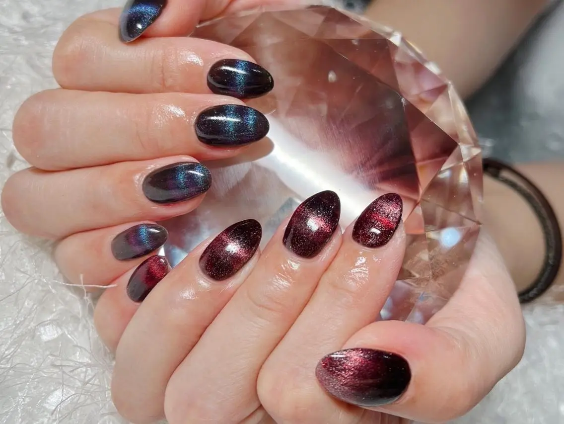 ネイル 長さ出し ジェルネイル グラデーション 韓国ネイル マグネットネイル ハンドネイル Nail&eye Belire 新宿のネイルデザイン