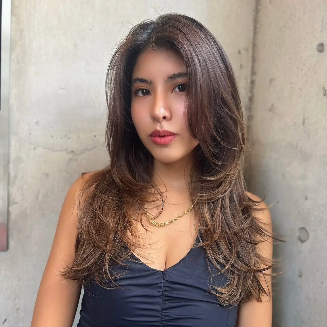 セミロング カラー 上野 峻典のヘアスタイル