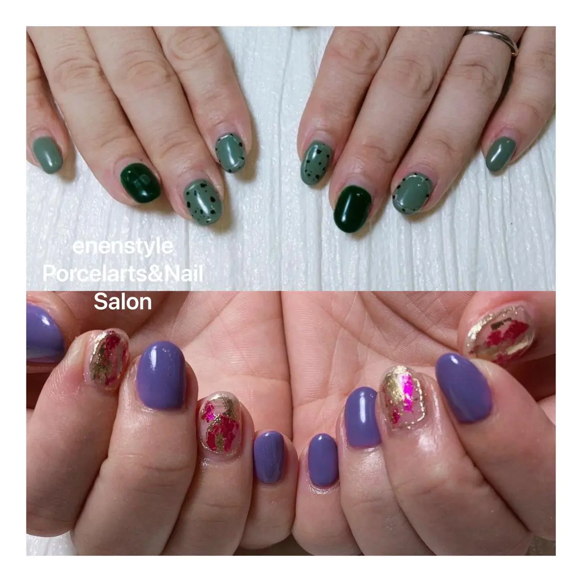 ミディアム ネイル ハンドネイル 🐾enen style 🐾のネイルデザイン