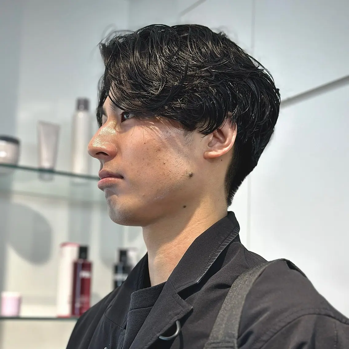ショート パーマ メンズ アップバング ダウンパーマ メンズパーマ メンズツイストパーマ 刈り上げ カット パーマ ヘッドスパ 朝楽メンズパーマ 🥇メンズカット吉田のヘアスタイル