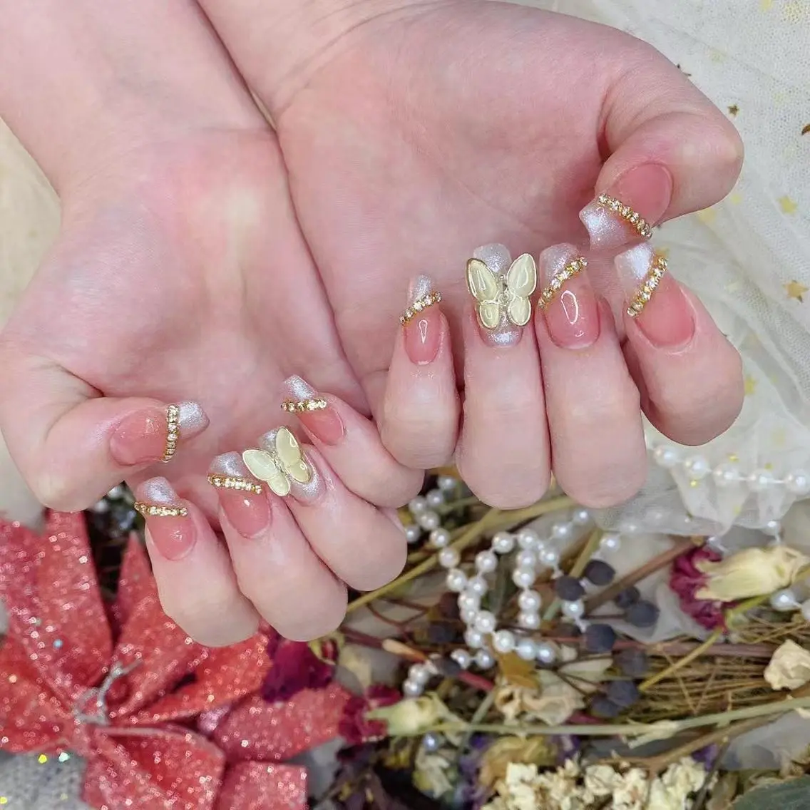 ネイル クリアネイル ピンク Babarla nailのネイルデザイン