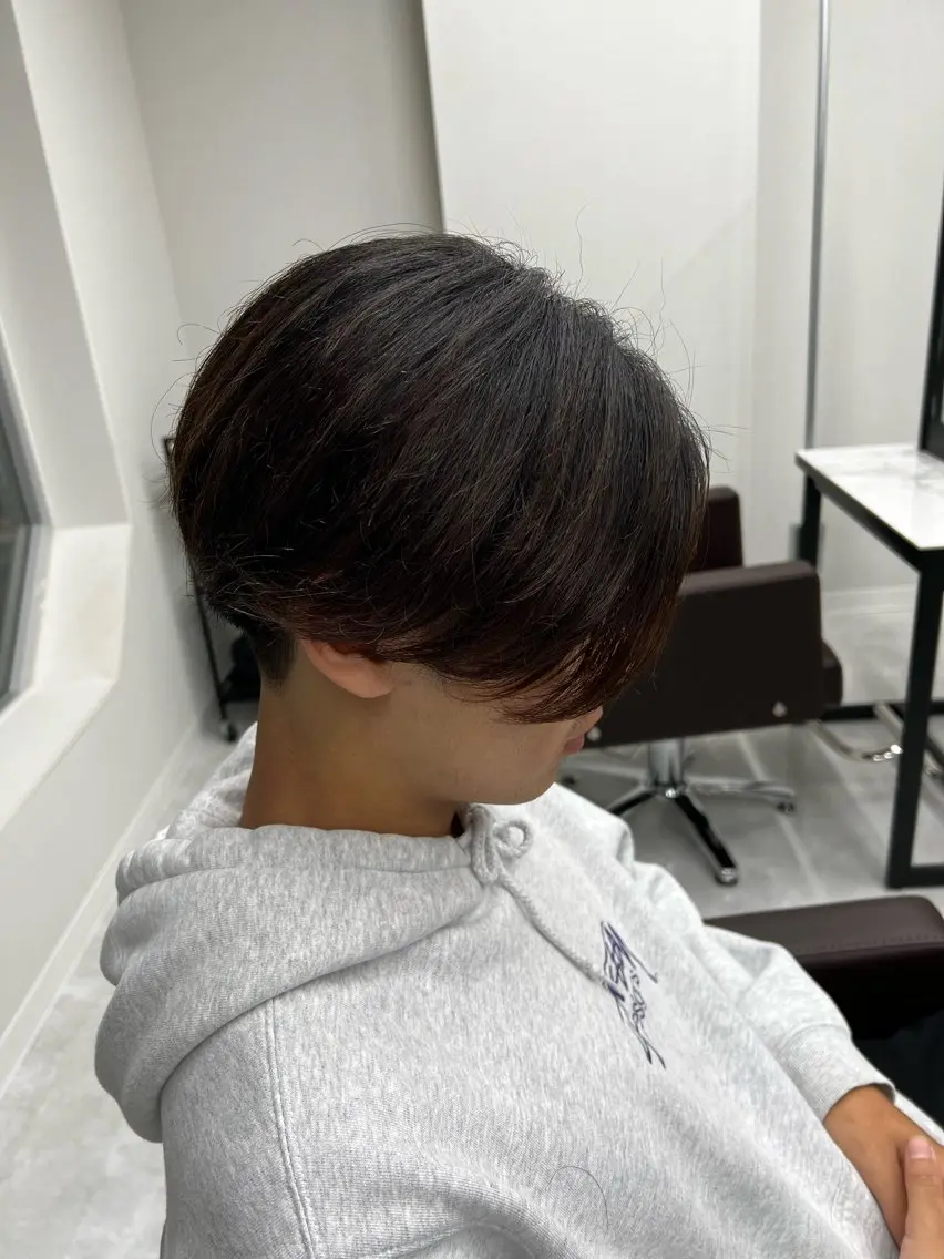 ミディアム カット パーマ トリートメント ヘアセット メンズパーマ名人 TAKUMAのヘアスタイル