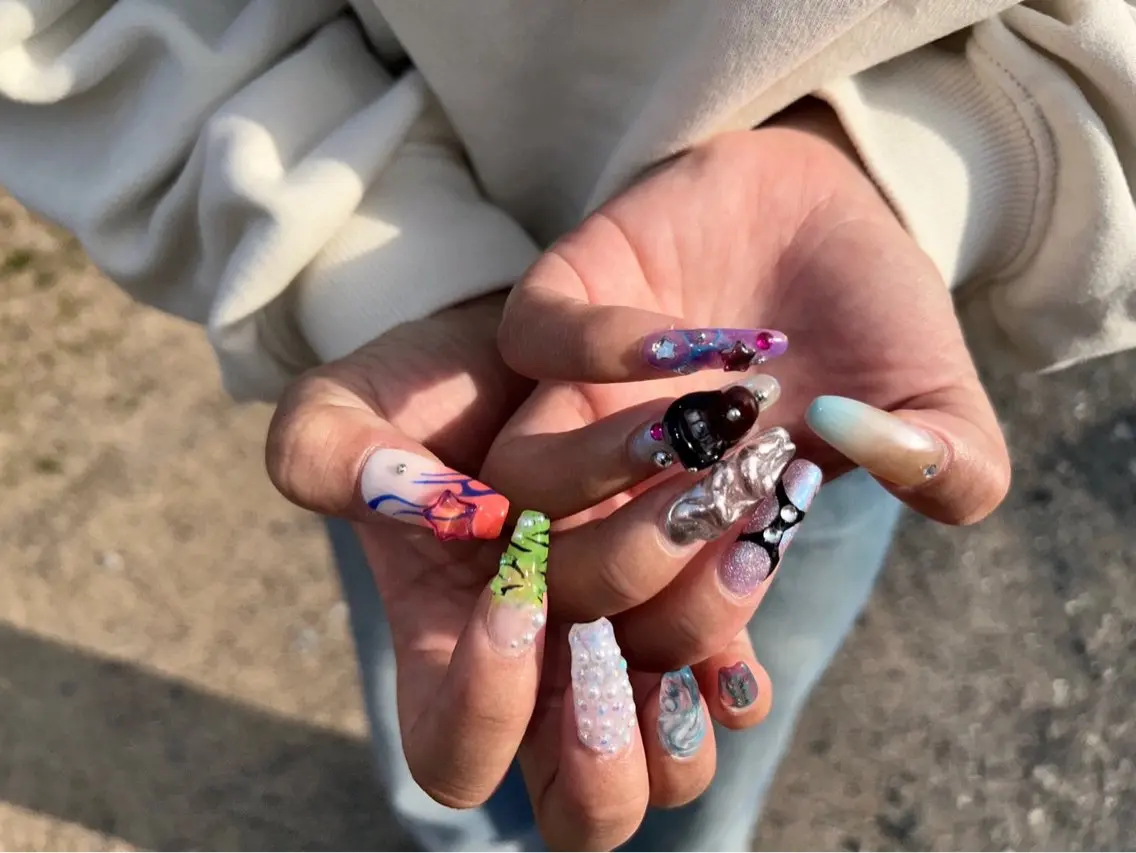 💗 🌈🆕💫＜LA発アプレ10本長さ出し＞120分持込みフルアート★M size/Gel-Xの写真