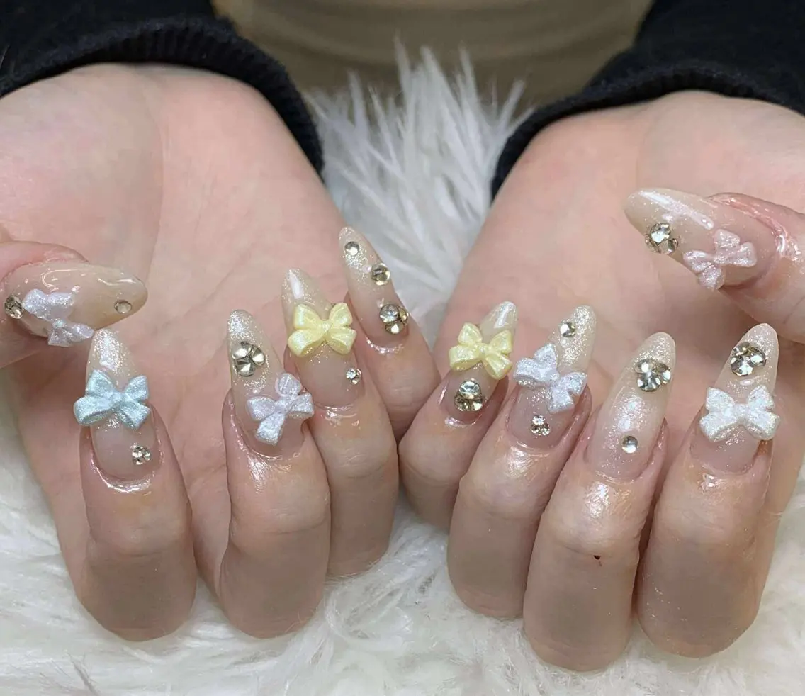 ネイル チークネイル 長さ出し フットネイル マグネットネイル 持ち込み ハンドネイル ANH NAIL ゴテゴテ専門店💎のネイルデザイン