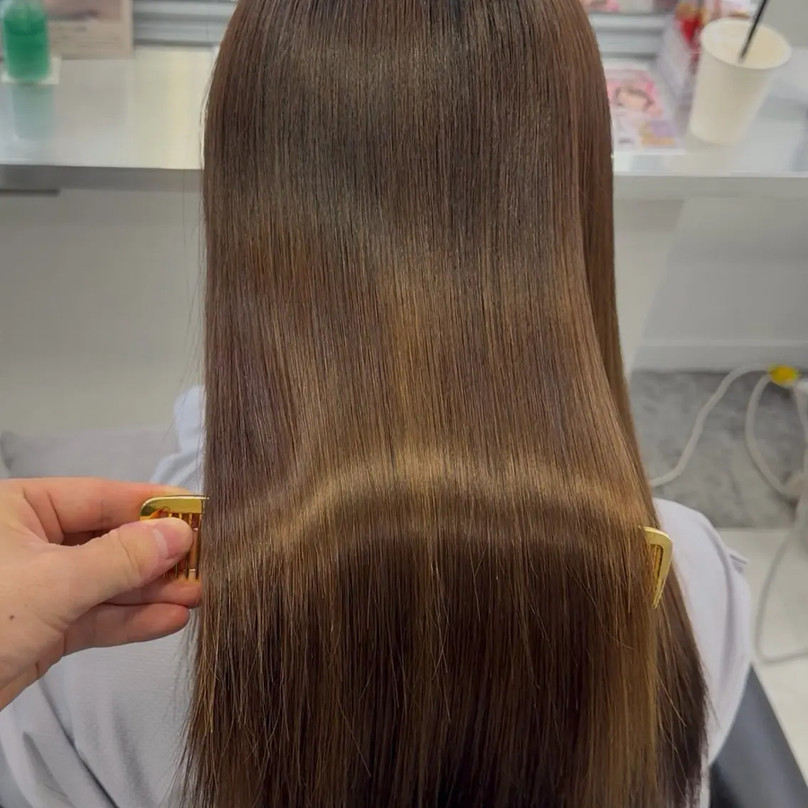ロング カラー ベージュカラー ブリーチ ブラウンカラー 透明感カラー デザインカラー ヘアカラー トリートメント 涼星/心斎橋/艶髪 モデル様募集中👑のヘアスタイル