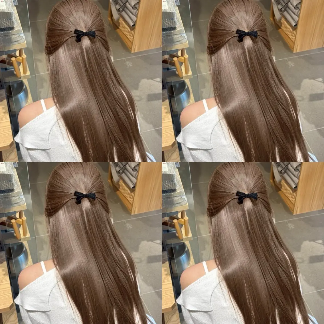 セミロング ヘアカラー トリートメント ヘッドスパ 透明感♡グレージュ ♡ミルクティー♡のヘアスタイル