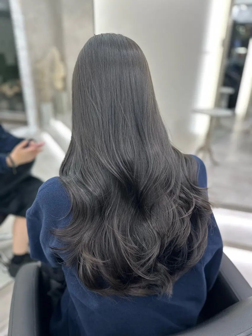 ロング 顔まわりレイヤー 顔周りカット 韓国風ヘア レイヤーカット カット ヘアカラー トリートメント 田之上千尋/透明感 ブリーチなし/韓国風のヘアスタイル