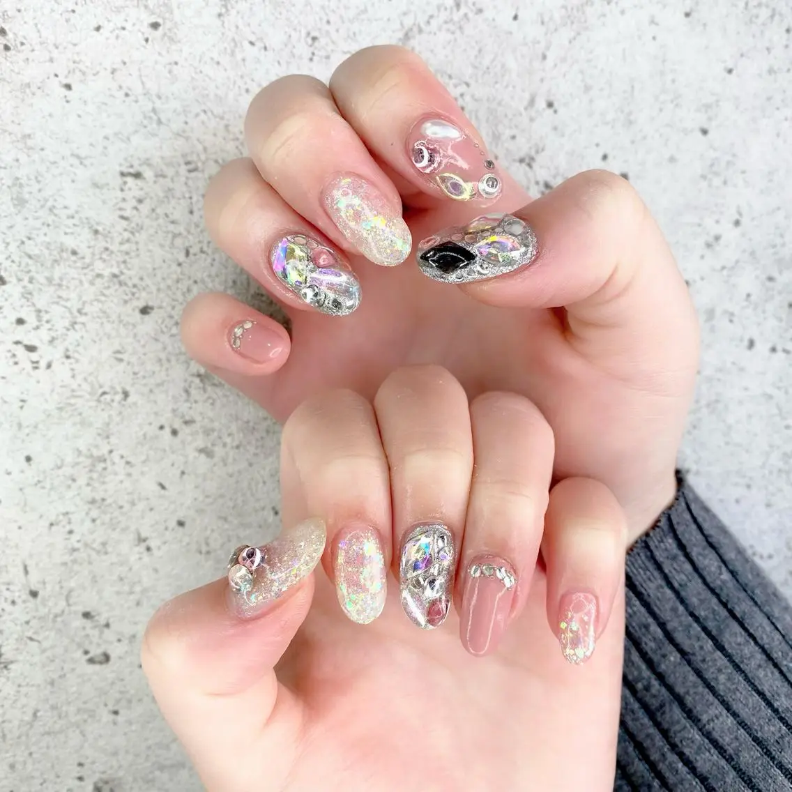 セミロング カラー パーマ ヘアアレンジ メンズ キッズ ネイル マツエク・マツパ ピンクカラー カラーマツエク キラキラネイル ピンク ハンドネイル Salon Ｋのネイルデザイン