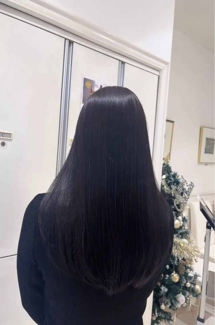 ロング カラー ディープラベンダー ラベンダーカラー カット ヘアカラー 韓国･ワンホンヘア linon🐈‍⬛のヘアスタイル
