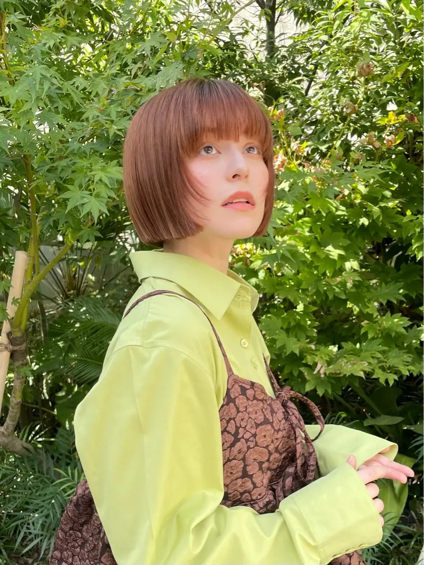 ショート カラー ボブ レイヤーカット カット ヘアカラー トリートメント 🍊暖色×顔周り 🍊cocoroのヘアスタイル