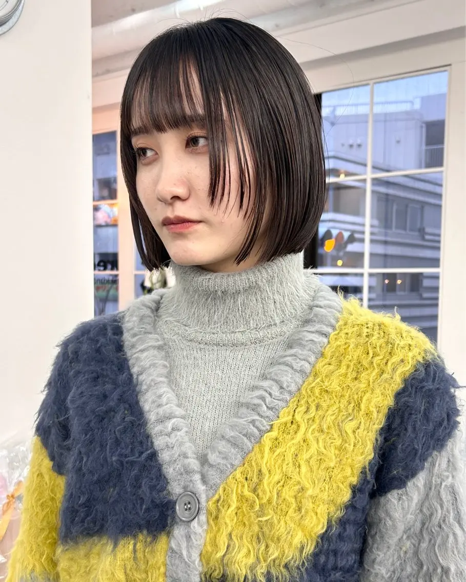ミディアム カラー カット ヘアカラー トリートメント レイヤーボブ/ 艶カラー/サナ🌼のヘアスタイル