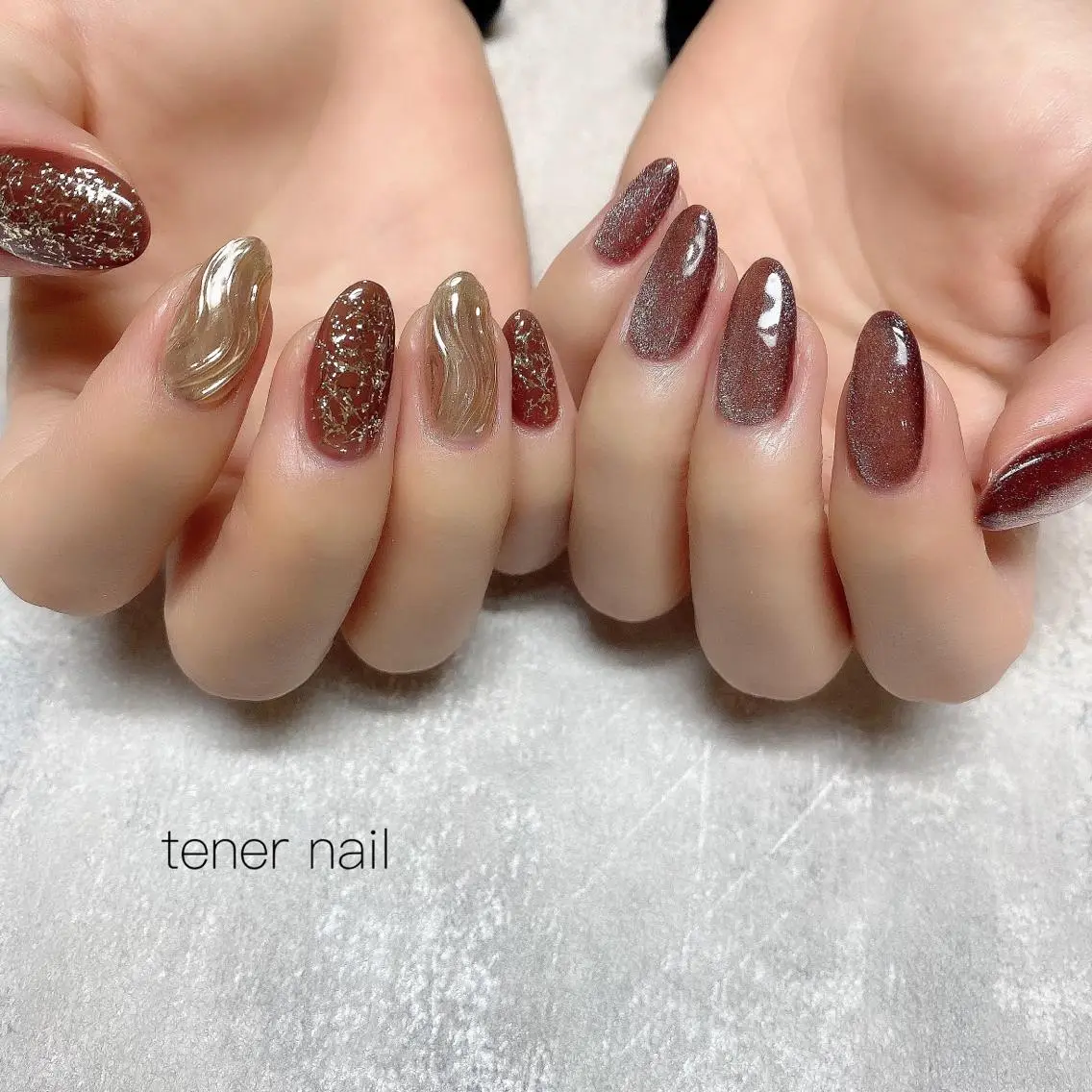 ネイル ブラウン テネルネイル tener nailのネイルデザイン