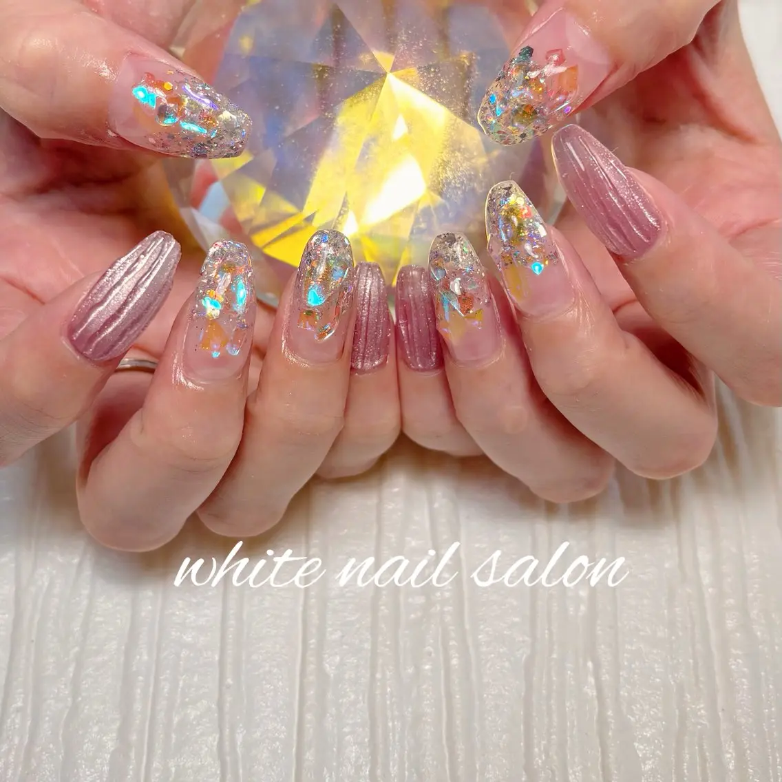 ネイル フットネイル ラメ(グリッター) ハンドネイル white nail salonのネイルデザイン