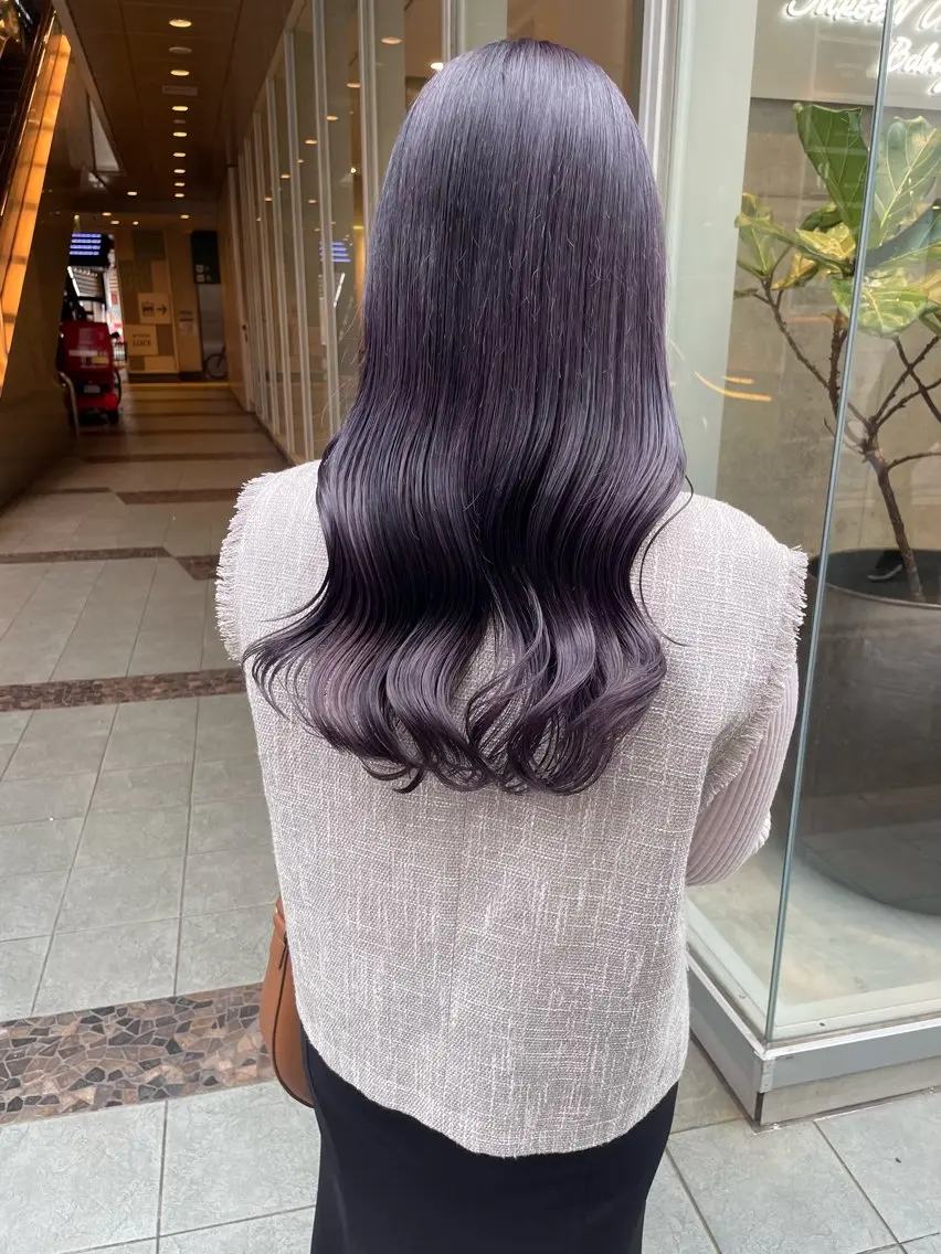 ロング カラー ヘアカラー トリートメント 髪質改善will hairdesignのヘアスタイル