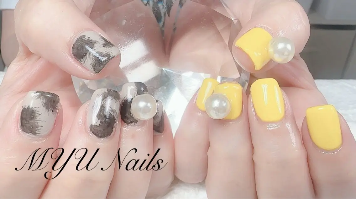 ネイル アニマル柄 アートネイル ジェルネイル 持ち込み ニュアンスネイル ハンドネイル ニュアンスネイル🌈 MYU Nailsのネイルデザイン