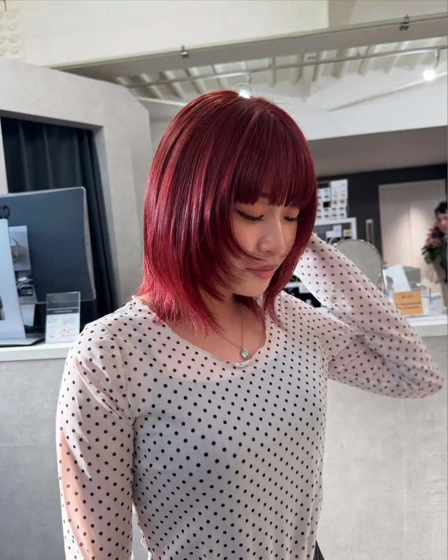 ミディアム ヘアカラー トリートメント reira/堀江/ 似合わせカットのヘアスタイル