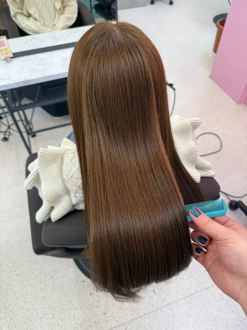 ロング カラー ブリーチ 透明感カラー ダブルカラー ブリーチなしカラー ヘアカラー トリートメント REN /名駅のヘアスタイル
